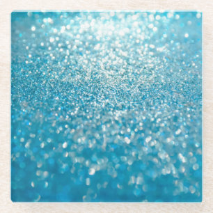 Abstracte blauwe lichten, artistieke achtergrond. glazen onderzetter