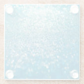 Abstracte blauwe lichten, artistieke achtergrond. glazen onderzetter (Achterkant)