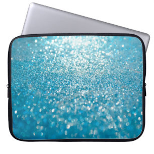 Abstracte blauwe lichten, artistieke achtergrond. laptop sleeve