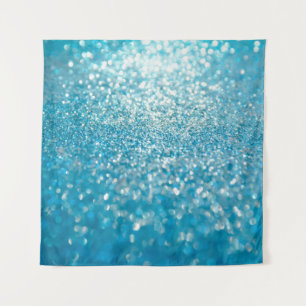 Abstracte blauwe lichten, artistieke achtergrond. wandkleed
