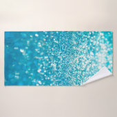 Abstracte blauwe lichten op achtergrond badhanddoek (Badhanddoek)