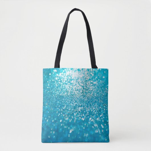 Abstracte blauwe lichten op achtergrond tote bag (Voorkant)