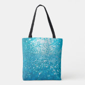 Abstracte blauwe lichten op achtergrond tote bag (Achterkant)
