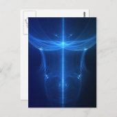 Abstracte blauwe lichtgolf briefkaart (Voorkant / Achterkant)
