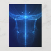 Abstracte blauwe lichtgolf briefkaart (Voorkant)