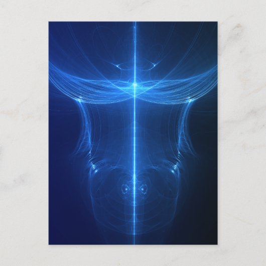 Abstracte blauwe lichtgolf briefkaart (Voorkant)