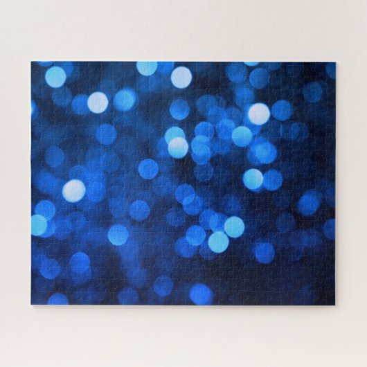 Abstracte blauwe lichtpuntjes legpuzzel (Horizontaal)