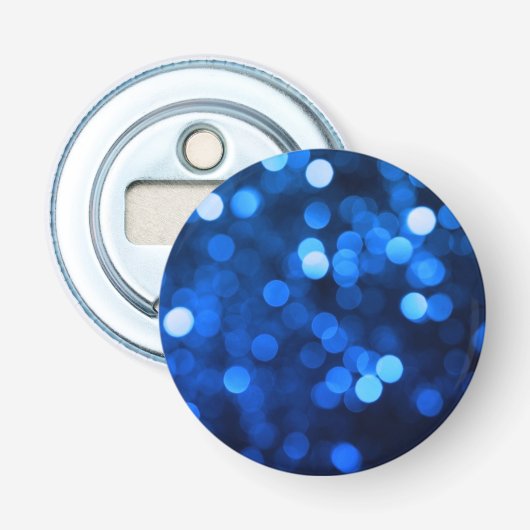 Abstracte blauwe lichtstippen button flesopener (Voorkant)