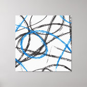 ABSTRACTE BLAUWE LIJNEN ONTWERPKUNST OP CANVAS (Voorkant)