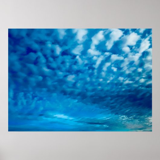 Abstracte blauwe lucht poster (Voorkant)