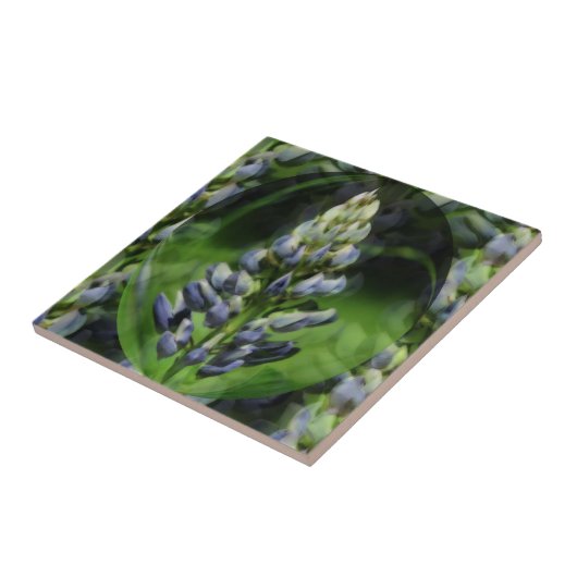 Abstracte blauwe luifel tegeltje (Zijkant)