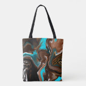 Abstracte blauwe luipaard afdrukken tote bag (Achterkant)