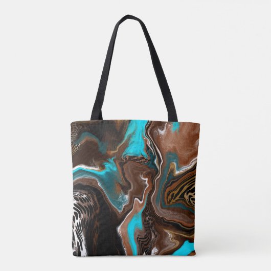 Abstracte blauwe luipaard afdrukken tote bag (Achterkant)