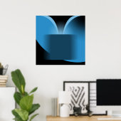 Abstracte blauwe luxe met zwarte AP0004 Poster (Thuiskantoor)