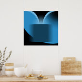 Abstracte blauwe luxe met zwarte AP0004 Poster (Keuken)