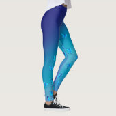 Abstracte Blauwe Maan en Vlinders Leggings (Rechts)
