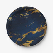 Abstracte blauwe marine marmer Party Vip Papieren Bordje (Voorkant)