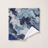 Abstracte blauwe marmer bad handdoek (Wasdoekje)