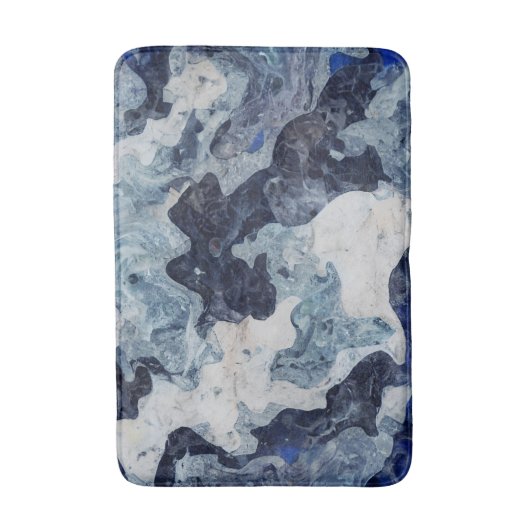 Abstracte blauwe marmer badmat (Voorkant Verticaal)