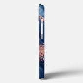 Abstracte Blauwe Marmer Kunst met Gouden Glitter A Case-Mate iPhone Case (Achterkant / Links)