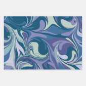 Abstracte blauwe marmer stijlvol, speciaal aangepa inpakpapier vel (Voorkant 3)