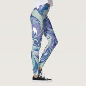 Abstracte blauwe marmer stijlvol, speciaal aangepa leggings (Rechts)
