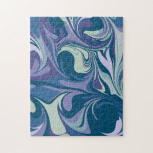 Abstracte blauwe marmer stijlvol, speciaal aangepa legpuzzel
