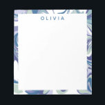 Abstracte blauwe marmer stijlvol, speciaal aangepa notitieblok<br><div class="desc">Een leuk abstract marmerend zwemt grafisch ontwerp in een kleurrijk palet van zacht mintiggroen,  periwinkle,  blauw en paars,  gepersonaliseerd met jouw naam of een woord van keuze.</div>