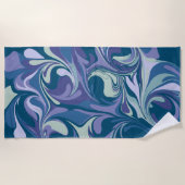 Abstracte blauwe marmer stijlvol, speciaal aangepa strandlaken (Voorkant)