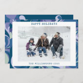 Abstracte blauwe marmer stijlvolle aangepaste foto feestdagenkaart (Voorkant / Achterkant)