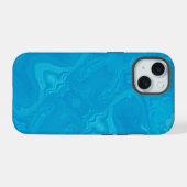 Abstracte Blauwe Marmeren Gepersonaliseerde HP Lap iPhone 15 Case (Achterkant horizontaal)