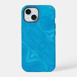 Abstracte Blauwe Marmeren Gepersonaliseerde HP Lap iPhone 15 Case