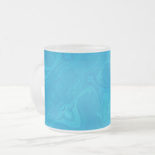 Abstracte Blauwe Marmeren Gepersonaliseerde HP Lap Matglas Koffiemok