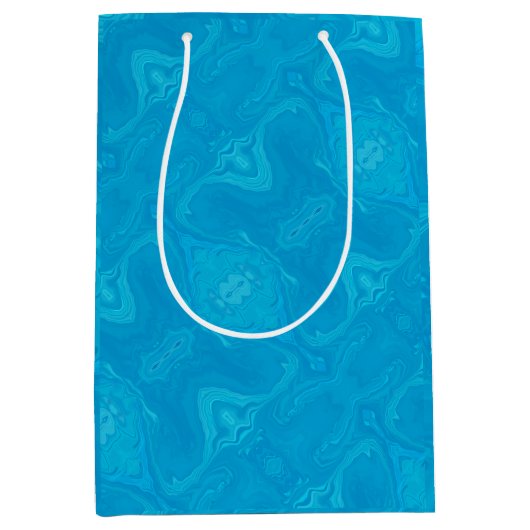 Abstracte Blauwe Marmeren Gepersonaliseerde HP Lap Medium Cadeauzakje (Voorkant)