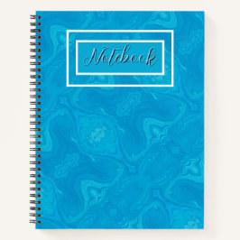 Abstracte Blauwe Marmeren Gepersonaliseerde HP Lap Notitieboek