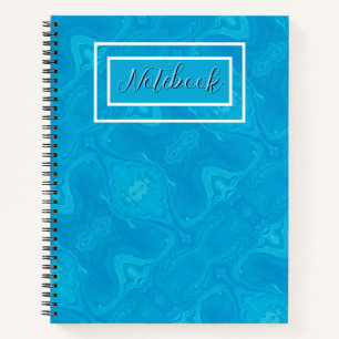 Abstracte Blauwe Marmeren Gepersonaliseerde HP Lap Notitieboek