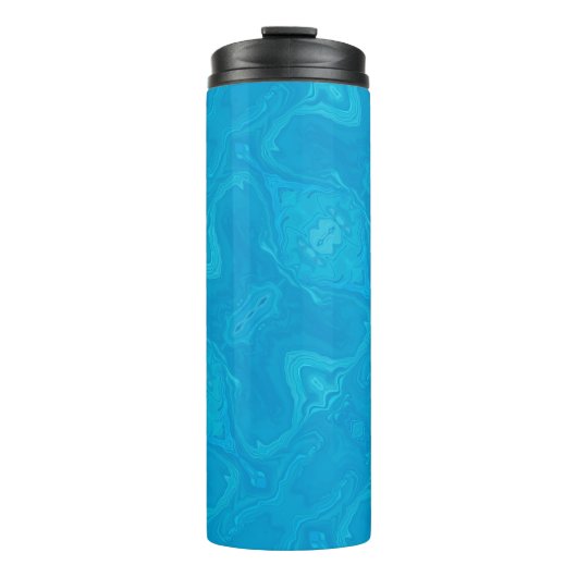 Abstracte Blauwe Marmeren Gepersonaliseerde HP Lap Thermosbeker (Voorkant)