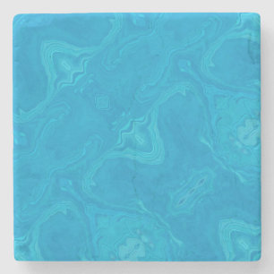 Abstracte Blauwe Marmeren Gepersonaliseerde Stenen Onderzetter