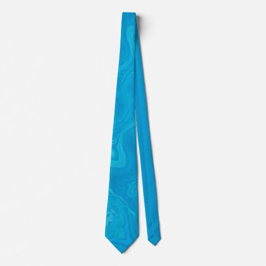Abstracte Blauwe Marmeren Gepersonaliseerde Stropdas (Voorkant)