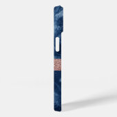 Abstracte Blauwe Marmeren Kunst met Gouden Glitter Case-Mate iPhone Case (Achterkant / Rechts)