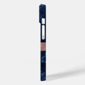 Abstracte Blauwe Marmeren Kunst met Gouden Glitter Case-Mate iPhone Case (Achterkant / Links)
