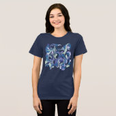 Abstracte Blauwe Marmeren Werveling Persoonlijk Tri-Blend Shirt (Voorkant volledig)