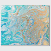 Abstracte blauwe marmertextuur cadeaupapier (Vlak)