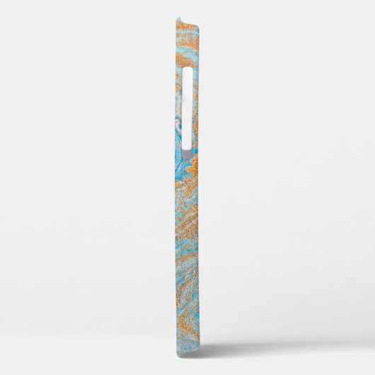 Abstracte blauwe marmertextuur Case-Mate iPhone case (Achterkant / Links)