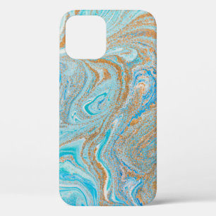 Abstracte blauwe marmertextuur Case-Mate iPhone case