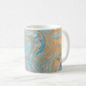 Abstracte blauwe marmertextuur koffiemok (Voorkant rechts)