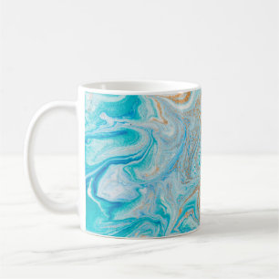 Abstracte blauwe marmertextuur koffiemok