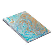Abstracte blauwe marmertextuur notitieboek (Rechterzijde)