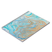 Abstracte blauwe marmertextuur notitieboek (Linkerzijde)