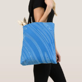 abstracte blauwe metalen textuur tote bag (Dichtbij)
